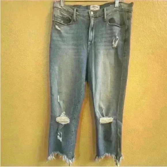 FRAME-" Le Nouveau Straight" Stiletto Hem Cropped Jeans In Belding Size 31 EUC! - Picture 5 of 7
